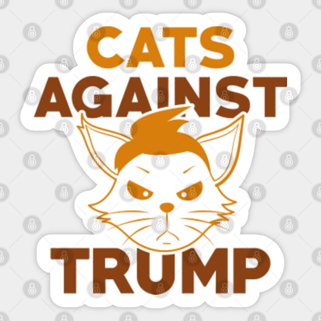 Cats Against Trump Sticker by VectorPlanet